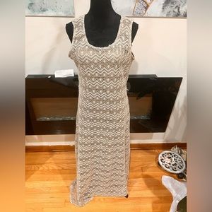 Women’s beige knit maxi dress - size 12